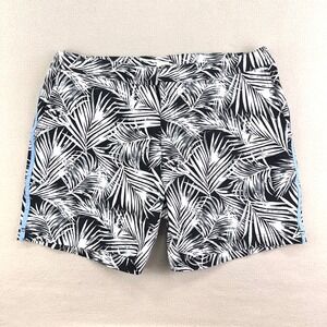 Fair Harbor Shorts Men's 34 Black White Tropical Print Hybrid Swim Trunks Lined